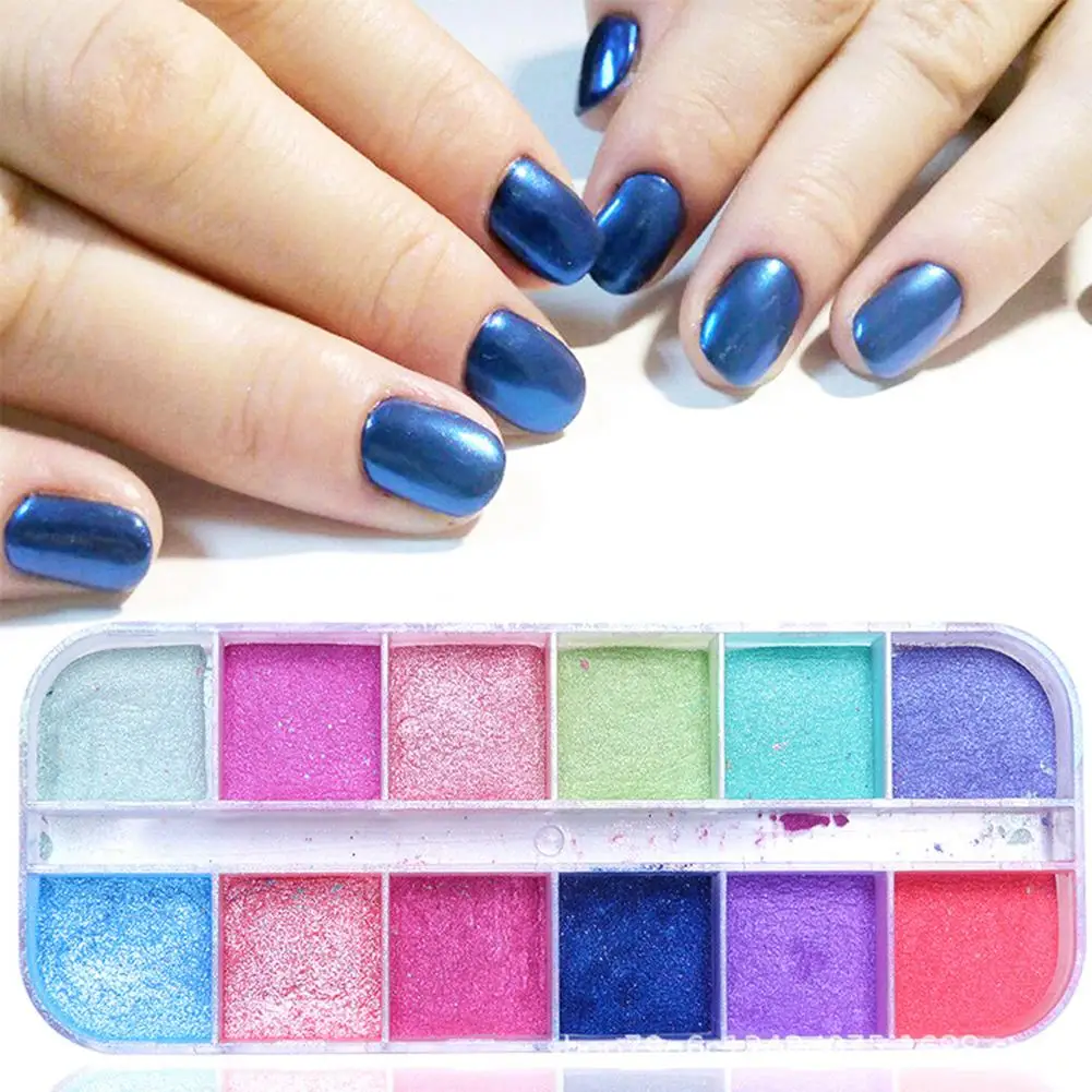 

Super-fine 12 Grid Glitter Nail Powder Art Pigment DIY Manicure Decor