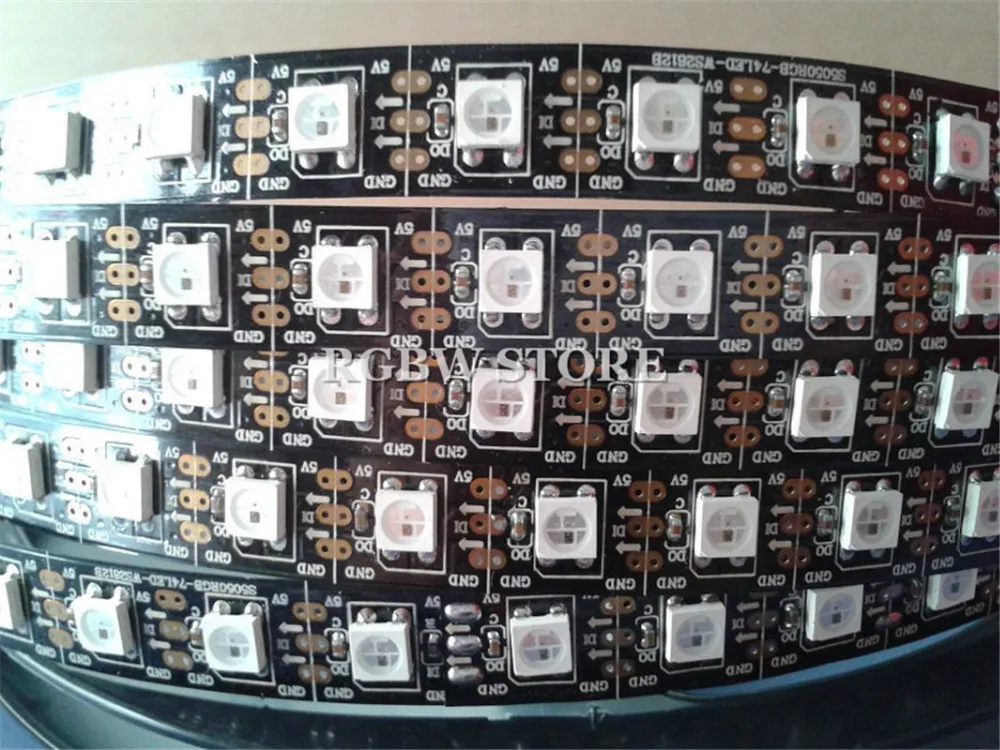 5 м 74 светодисветодиодный s/m Адресуемая WS2812B WS2812 SK6812 черная 5050 RGB Светодиодная