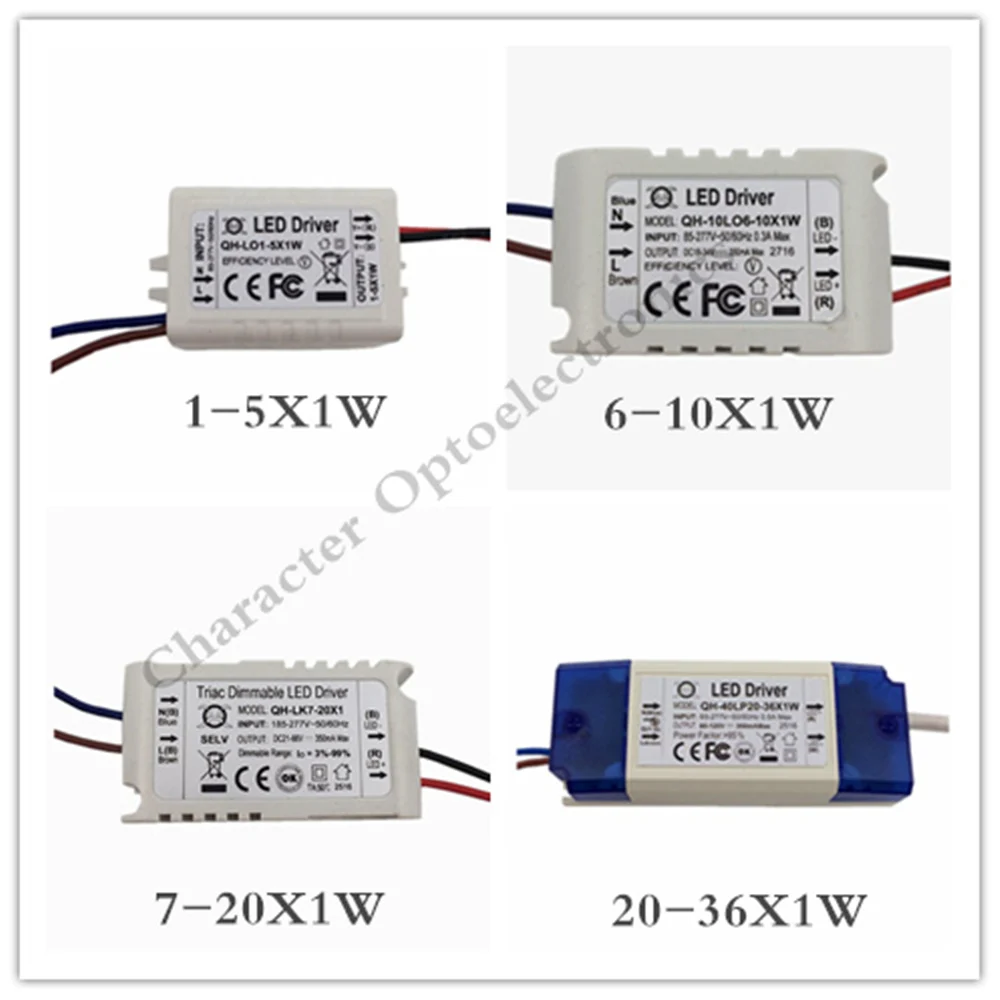 1pcs 1-5X1W 6-10X1W  7-20X1W 20-36X1W LED Driver Power Supply Transformer Light Power Supply F 1W LED Chip