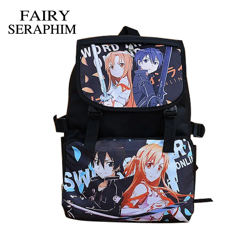 

FAIRY SERAPHIM Exo Sword Backpack Sexy Cosplay Teenager Cartoon Shoulder Bag Flap Cover String Children Anime Schoolbag