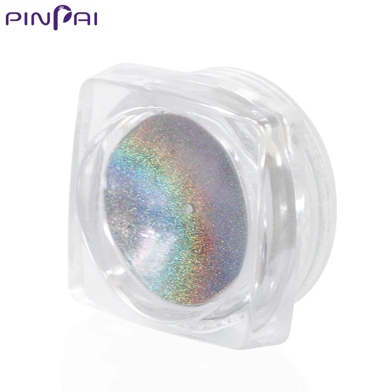 PinPai clavo Pavo Real polvo Arco Iris efecto láser uñas arte pigmento DIY y salón uñas brillo brillante manicura polvo de belleza