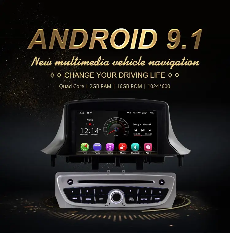 Sale JDASTON Android 9.1 Car DVD Player For RENAULT Megane III Fluence Wifi GPS Navigation 1 Din Car Radio Stereo multimedia Headunit 1