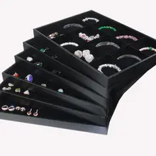 Ювелирная подставка-держатель для товаров, черный ювелирный лоток для демонстрации браслета кольцо серьга, ожерелье, подвеска для хранения ювелирных изделий коробки смешанный заказ