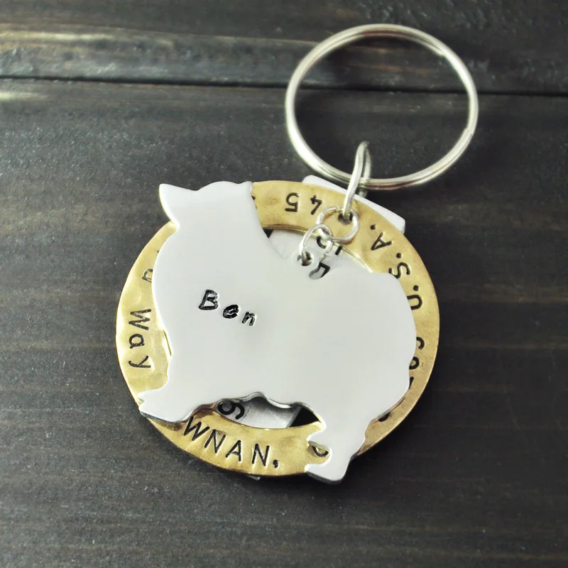 

Personalized Samoyed Dog Tag, Pet ID Tags, Hand Stamped Engraved Alloy Samoyed tag, Customized Name & Address, Phone Number