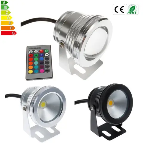 v ao ar Preto Prata Case w Underwater Led Flood Wash Piscina Waterproof Spot Light Lâmpada 12 Livre Dhl Fedex Navio 10 Pcs – Cor
