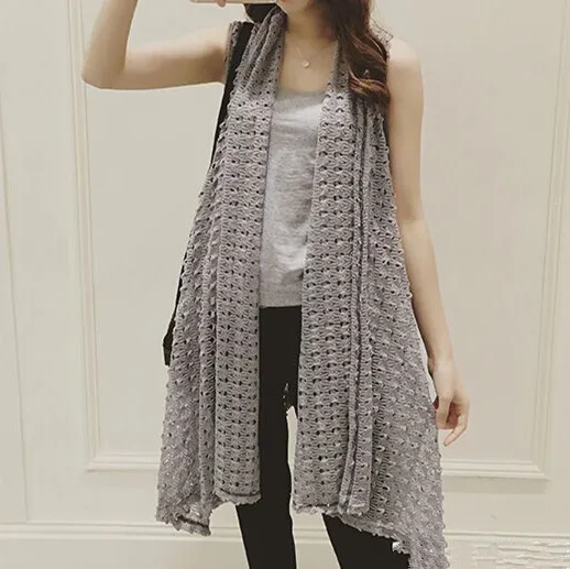 2016 New Summer Knited Hollow Out Women's Vests Sleeveless Long