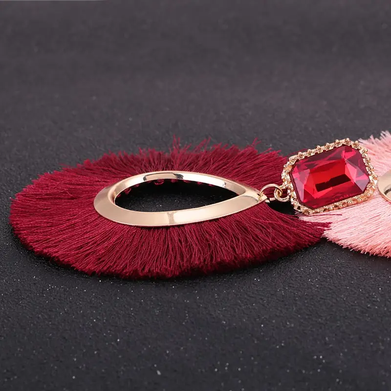 Sehuroan Tassel Earrings Oorbellen Zinc Alloy Big Drop Earrings Statement Earrings For Women Wedding Pendientes Whoelsale Gifts - Image 5