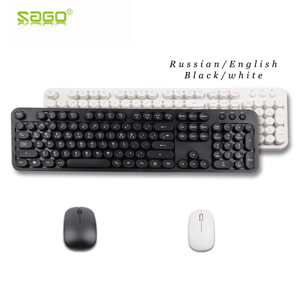 

High Quality Original SAGO 2.4G Mouse Metal keyboard Multimedia Wireless Keyboard and Mouse Combo for Office Laptops Desktops PC