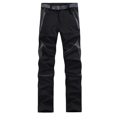 Уличные походные брюки женские летние Треккинговые Брюки женские флисовые водонепроницаемые походные брюки спортивные походные быстросохнущие походные брюки - Цвет: black grey
