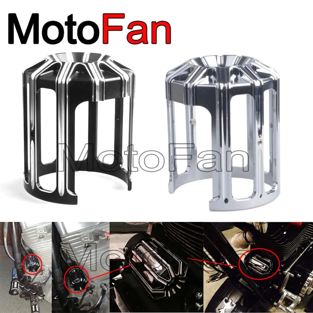 Motorcycle Custom Oil Filter Cover Machine Grid Billet CNC