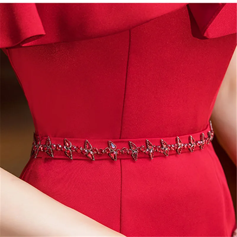 Beauty Emily Evening Dress Long Elegant Mermaid Women Party Dress Boat Neck Cap Sleeve Robe de Soiree Plus Size 2019 Beauty Emily Evening Dress Long Elegant Mermaid Women Party Dress Boat Neck Cap Sleeve Robe de Soiree Plus Size 2019