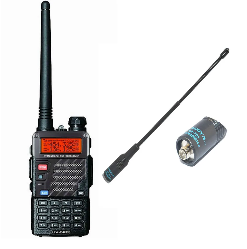 

Black BAOFENG UV-5RB VHF/UHF Dual Band Ham walkie talkie + Na-701 SMA-F antenna Handy Hunting Radio Receiver With Headfone