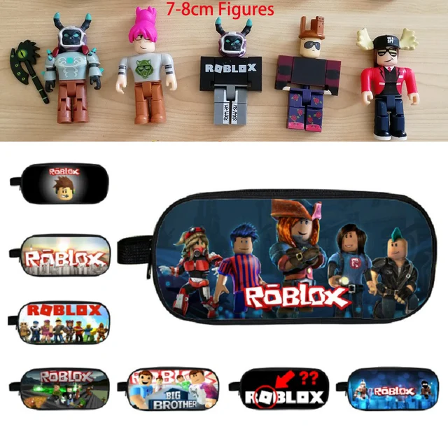 Us 1 4 Roblox Figma Oyuncak Pencil Bags Pen Case Kid School Stationery Large Capacity Handbag Action Figures Toys Kid Gift Cosplay Mask In Action -