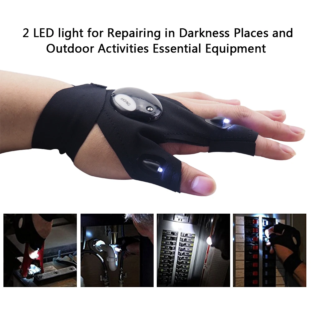 

Repairing Finger Light Fishing Magic Strap Finger Glove LED Flashlight Torch Cover Survival Camping Hiking Rescue Tool