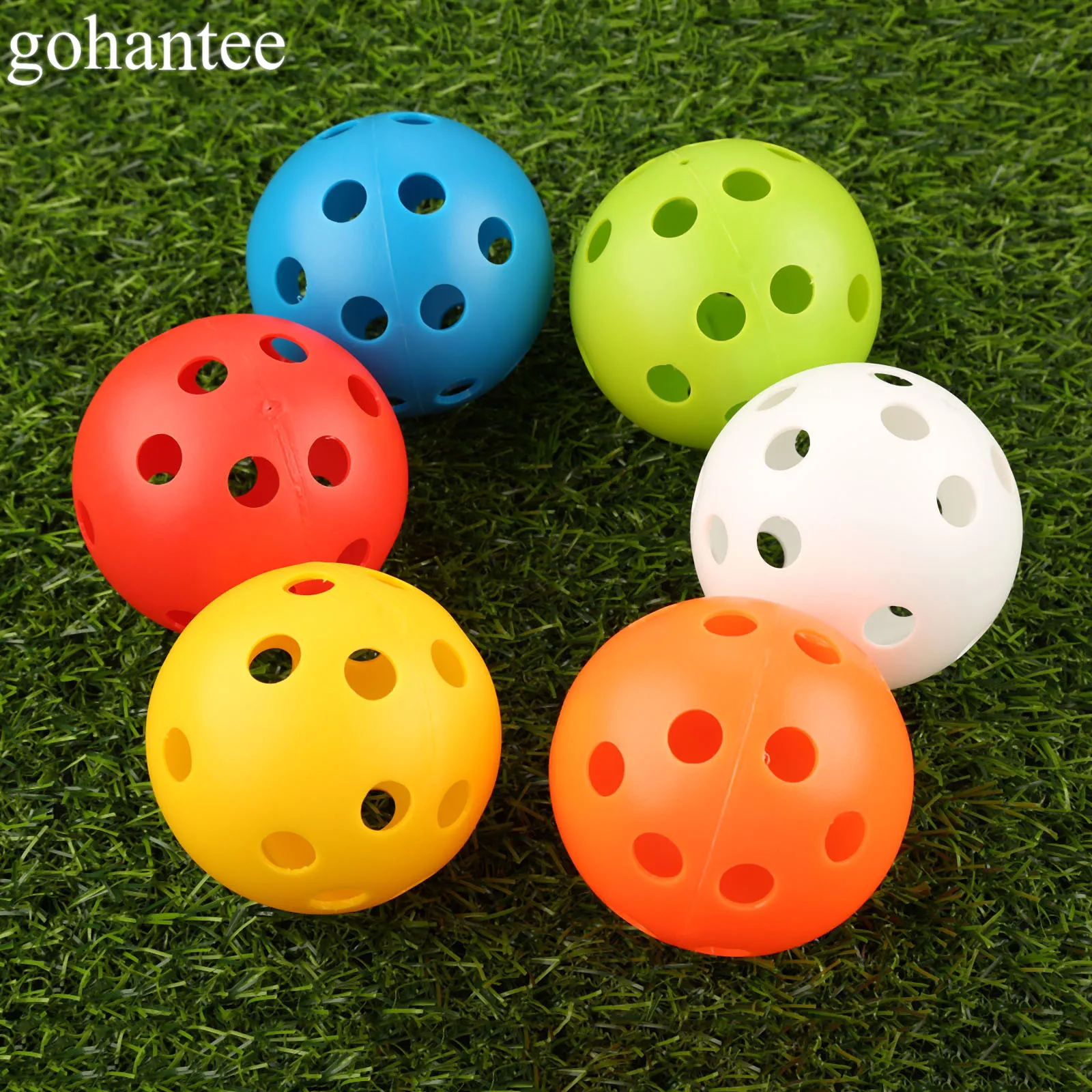 Gohantee 10 шт. 72 мм мячи для тренировки гольфа пластиковые воздушные шары полые с отверстием для гольфа наружные мячи для игры в гольф аксессуары для гольфа