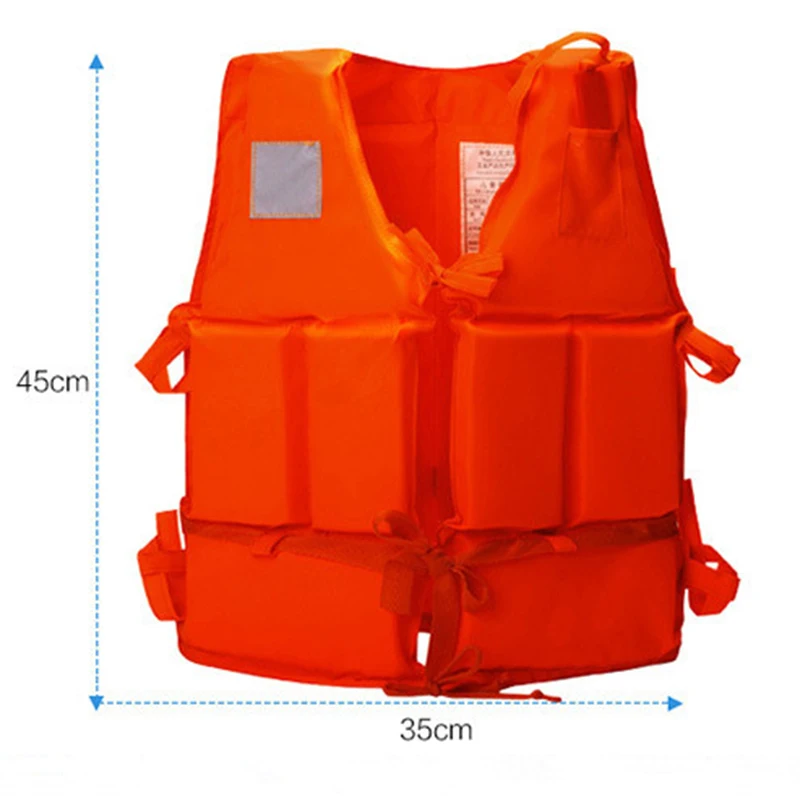 Плавающий спасательный жилет, куртка для детей, плавающее кольцо для плавания, пляжный водный спорт, для улицы, для выживания, аварийная помощь, защитный комплект с курткой - Цвет: Оранжевый