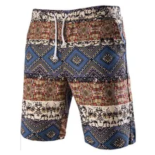 Высокое качество летняя повседневная одежда мужские национальные Ретро льняные пляжные шорты для отдыха льняные хлопковые брюки мужские шорты