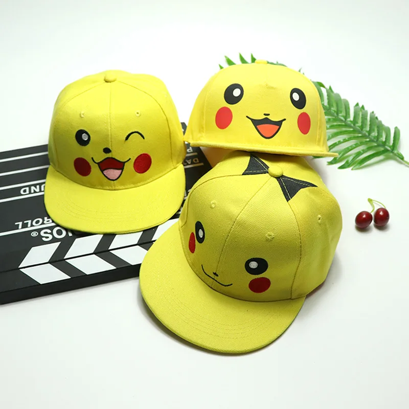 

2019 New Fashion Cartoon Pokemon Pikachu Baseball Caps Parent-Child Adult Children Hip Hop Hats Outdoor Shade Cap