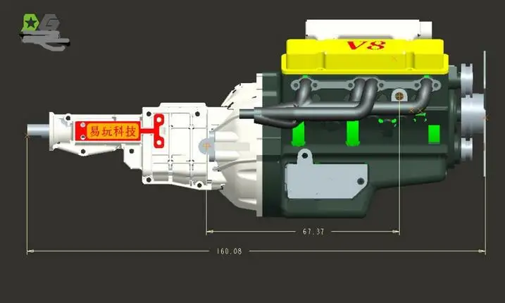 3 скорости Коробка передач V8 двигатель для 1/14 RC Tamiya Actros трактор прицеп BENZ SCA самосвал 8X8 6X6 1/10 Crawlwer