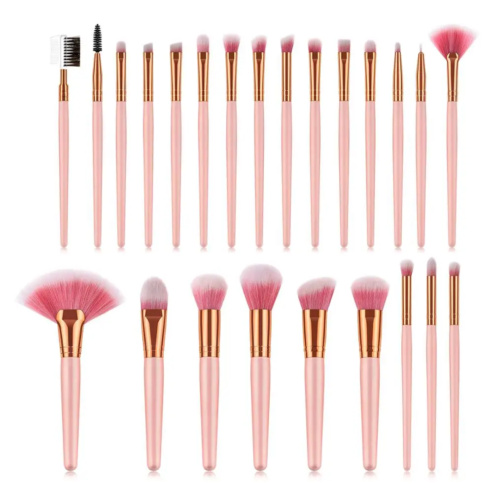 

24Pcs Makeup Brushes Set Eyeshadow Foundation Powder Blush Lip Tint Bronze Eyebrow Fan-shaped Make Up Brush Cosmetic Beauty Tool