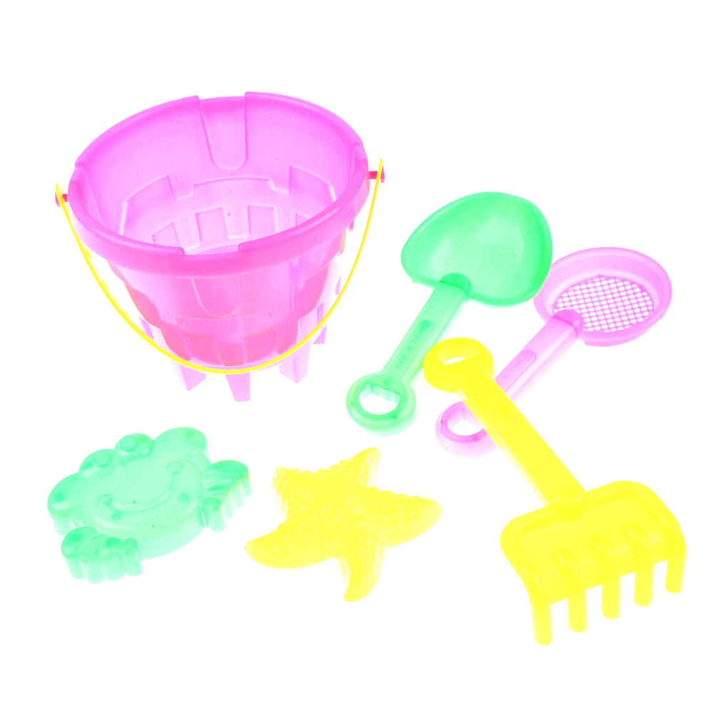 

Sand Sandbeach Kids Beach Toys Castle Bucket Spade Shovel Rake Water Tools High-grade beach barrels Beach toys 4pcs/6Pcs