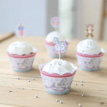 Милые для предродовой вечеринки детские украшения для вечеринки дешевые бумажные обертки для кексов чашки торт топперы выбор для дня рождения