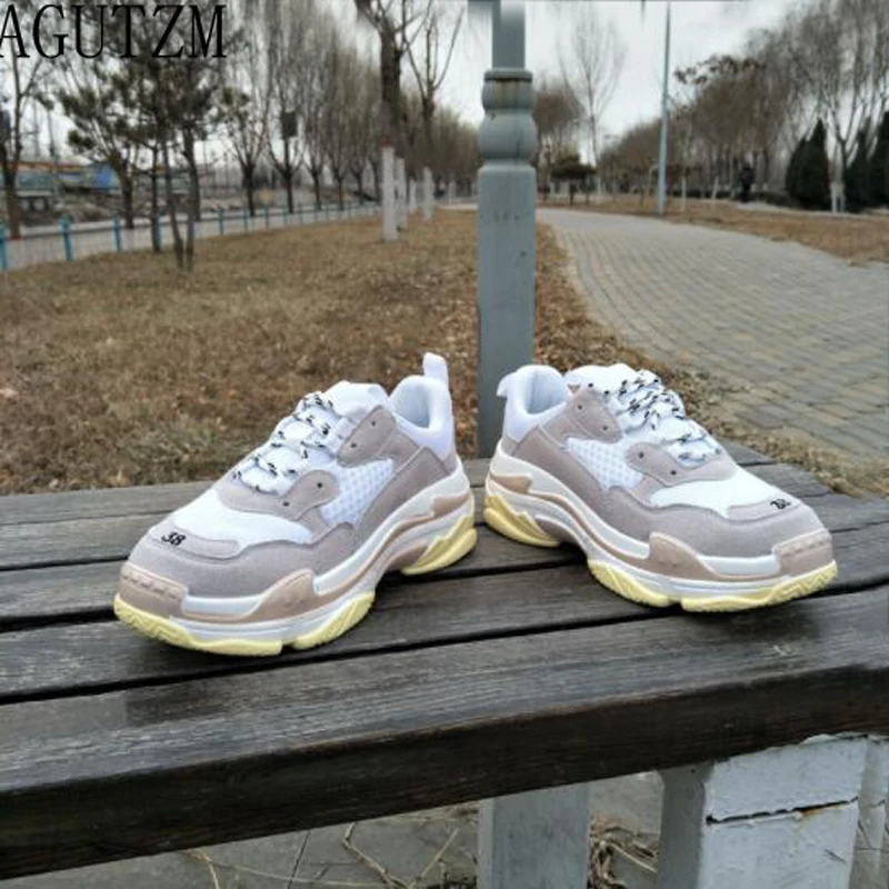 

New 2018 Spring Fashion Women Casual Shoes Suede Leather Platform Shoes Women Sneakers Ladies White Trainers Chaussure Femme 664
