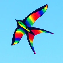 free shipping rainbow bird kite flying line ripstop nylon fabric outdoor toys child kite wholesale weifang