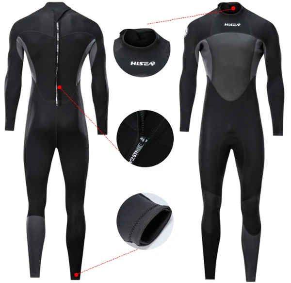 Hisea 1.5mm neoprene men diving suit wetsuits long sleeved pants surfing suit  swimwear bodysuit010