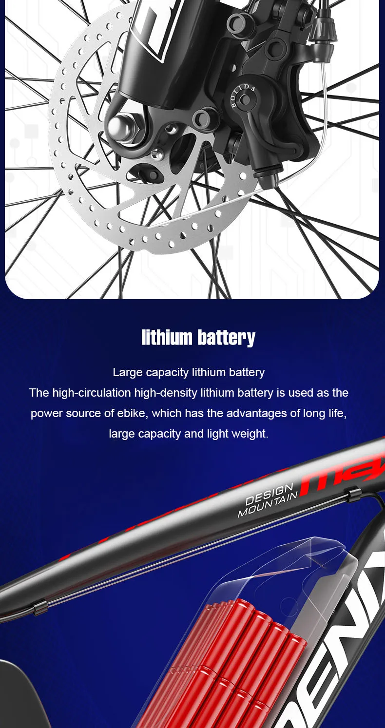 Cheap 26inch electric mountain bike 36v lithium battery 250w high speed motor ebike carbon steel  EMTB 2