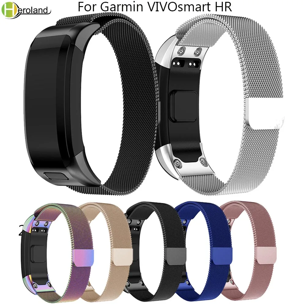 

Milanese Stainless Steel WatchBand for Garmin Vivosmart HR Metal Replacement Tool Kit Sports Smart Wristband Watchstrap Bracelet