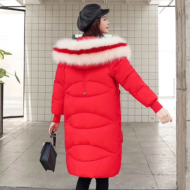 Зимние парки и куртки новые женские зимние пуховики модные меховые куртки с капюшоном толстые теплые русские зимние длинные пальто куртки
