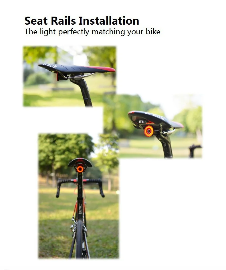 Excellent XLITE100 Smart Cycle Rear Lamp W/ Braking Light Auto/Manual Control Up to 50Hrs Burning Time Alloy Housing USB Charge 17