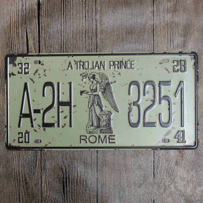 

A Trojan Prince A-2H 3251 Route 66 HR 66 Motor Vintage Metal Sign 15*30 Shabby Chic Car license Plate Home Decor