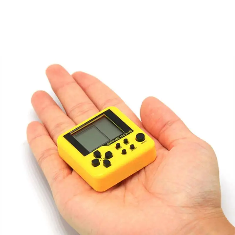 ABS Classic Games Child Tetris Pocket Game Consoles Portable Mini Electronic Pet Games Machine Tetris Brick Gaming Keychain Toys