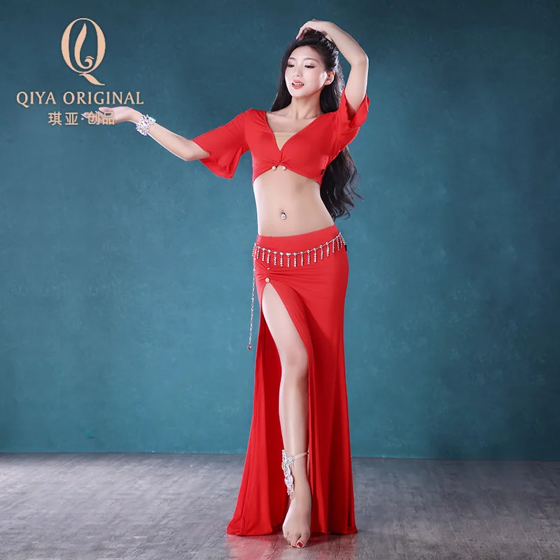

Qi Belly Dance Dress 2017 new martial arts suit adult female sexy Shammo Dyer short sleeved dress