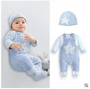 2020 Autumn and Winter baby girl clothes cotton long-sleeved 3pcs Hat ,T-shirt & Romper baby boy clothes set