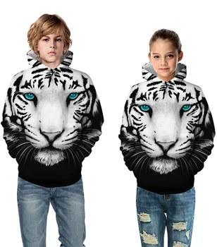 

Spring Autumn Boys Girls Wolf 3D Print Hoodies Teens Outerwear Kids Hooded Sweatshirt Clothes Children Long Sleeve Pullover Tops