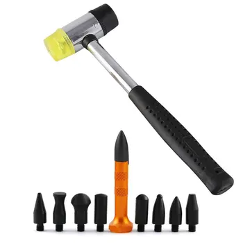 

Hardness Multipurpose Rubber Hammer with Aluminum Tap Down 8pcs Head - Auto PDR Tools - Dent Repair Knock Down