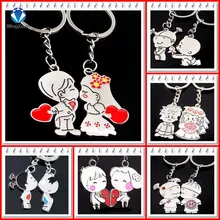 Novidade Itens Casuais Casal Amor Chaveiro Caricatura Chaveiro Chave Amantes anel de Casamento Das Mulheres Jóias Acessório Presente Dos Valentim