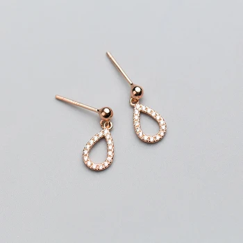 

MloveAcc Genuine 925 Sterling Silver Sparkling CZ Waterdrop Drop Earrings for Women Wedding Party S925 Jewelry