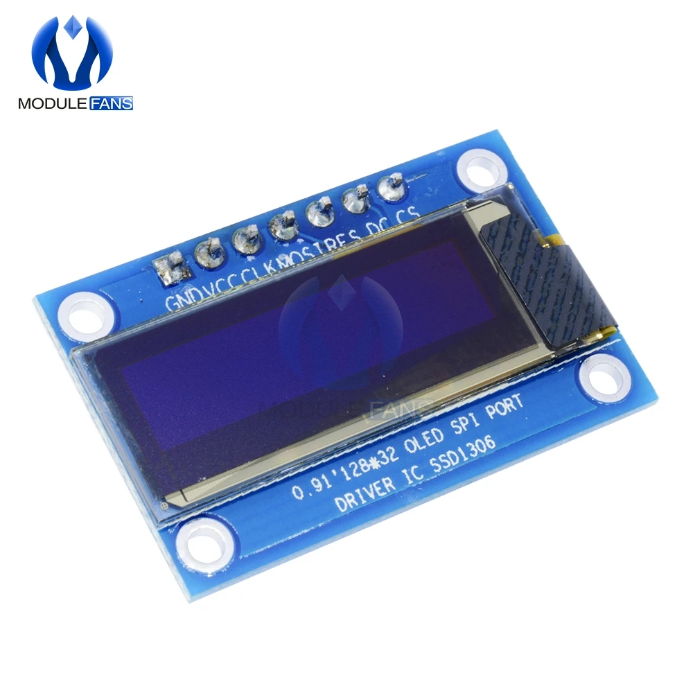 0,91 дюймов SPI 128x32 Белый OLED ЖК-дисплей DIY модуль SSD1306 Драйвер IC DC 3,3 V-5 V для Arduino PIC 0,91''