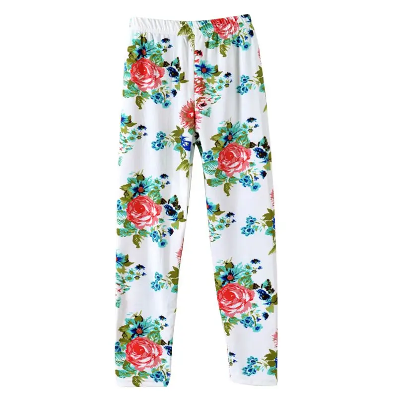 Весенние леггинсы для девочек с принтом бабочек и цветов; детские узкие брюки - Цвет: 3