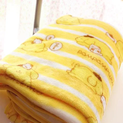 

candice guo! Super cute plush toy pom pom purin yellow pudding dog soft pillowcase blanket birthday Christmas gift 1pc