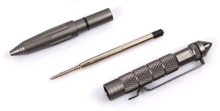 Новая крутая черная чернильная металлическая шариковая ручка авиационный алюминиевый сплав противоскользящая тактическая ручка для самообороны многофункциональные инструменты Ручка