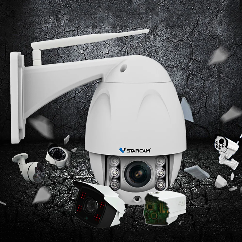 Vstarcam Full HD 1080P Водонепроницаемая уличная камера безопасности с 4 кратным зумом ИК