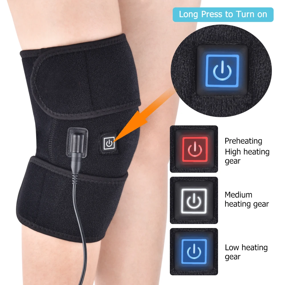 Knee Brace Pads Physiotherapy Heating Therapy Knee Support Brace Old Cold Leg Arthritis Injury Pain Rheumatism 3