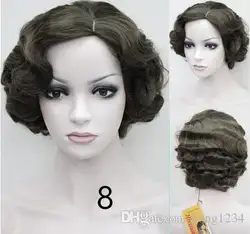 Стрижка флэппер для женщин Пальчиковый волнистый парик Ретро стиль парик из коротких синтетических волос