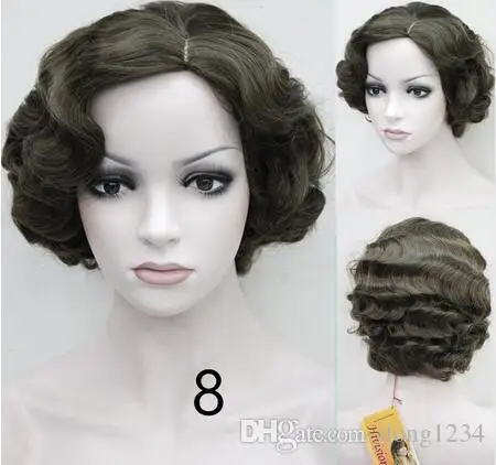

Flapper Hairstyles for Women Finger Wave Wig Retro Style Short Synthetic Wig