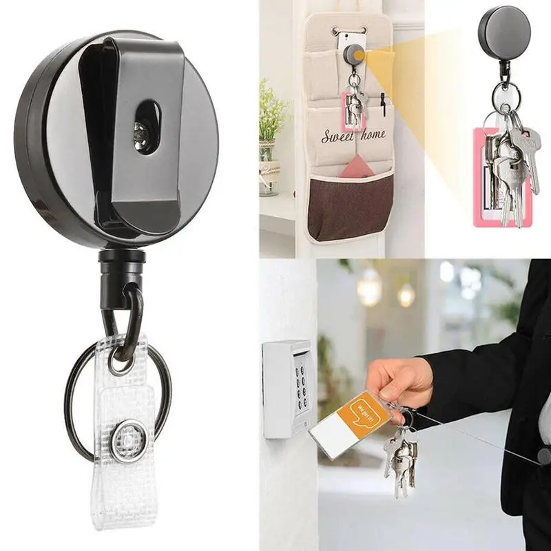 

Sporty Retractable Alarm Key Chain Resilience Steel Wire Rope Elastic Keychain Anti-lost Telescopic Key Ring Keys Trinket